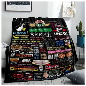 Friends Inspired Flannel Blanket Central Perk Quotes Print Soft Cozy Throw with Colorful Iconic Design Perfect for Sofa Bed Office Living Room TV Watching Gift Home Decor