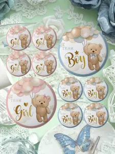 Gender Reveal Pin Team Girl & Team Boy, Cute Personalized Fashion Accessory for Baby Shower Party Decorations, Fun and Eye-Catching Design