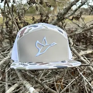 Flying Duck Icon 7-Panel Camo Trucker Hat – Brackish_White Mesh Snapback Hat - TikTok Shop