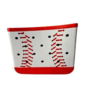 Baseball Small Tote Bag / Purse - Red with Stitches, Ideal for Baseball Fans