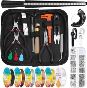 Complete Jewelry Wire Wrapping Making Kit, Ring Sizer Measuring Tools Set, Craft Wires & Jewelry Findings, Multifunctional Handcraft Supplies for Ring DIY Creation and Daily Jewelry Repair