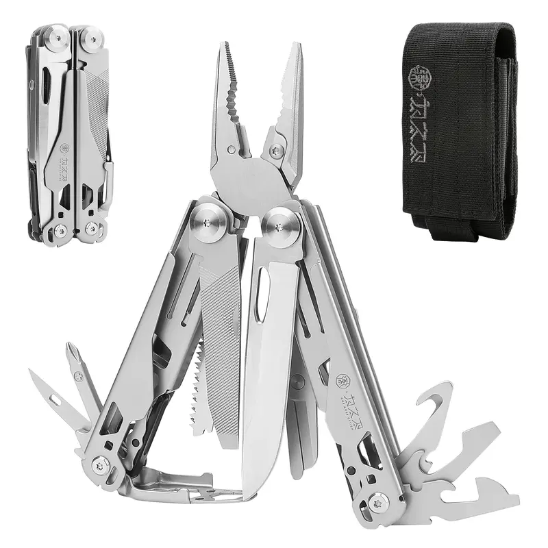 Xhandle MT-01 19-in-1 Multitool with Folding Pliers 440A Scissors Saw Screwdrivers Ruler Openers & Outdoor Camping Tool Compact Lightweight EDC
