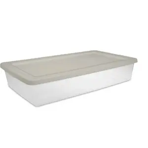 41 Qt. Grey Pumice Plastic Adult Storage Box Organiser