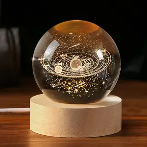 3D Crystal Ball night light 60mm Universe Gifts with  Model Astronomy Decor Solar System, Milky Way, Saturn, Moon, Gift for Kids, Physics Enthusiasts, and Space Model Collectors  decorative piece laser engraving Glass Ball Light christmas gift ideas Teens