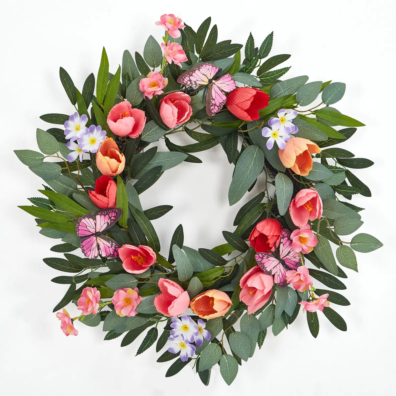 Garvee Farmhouse Spring Wreath for Front Door – Spring Wreath Spring Decor 24" Wildflower Spring Decorations for Home with Daisies & Lavender Easter Door Decor for Home Wall Porch Wedding