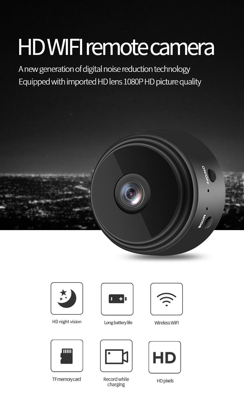 1080P Magnetic Mini Camera | Camera Uses 2.4G WiFi for Live Viewing, Night Vision, SD Card Recording, Portable for Travel, Kids & Daily Use + Free Stand