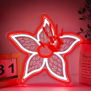 Scary Movie Neon Sign Stranger Neon Light Sign for Game Room Living Room USB Powered Horror Character LED Sign for Movie Fans Christmas New Year Gifts