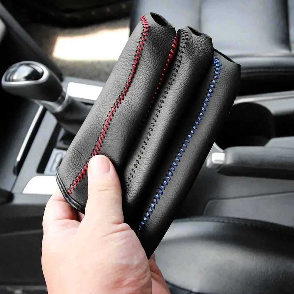 Fashion Style Leather Automotive Car Handbrake Grips, Hand Brake Cover Protective Cover, Parking Brake Decoration Interior Accessories, Shift Lever Cover