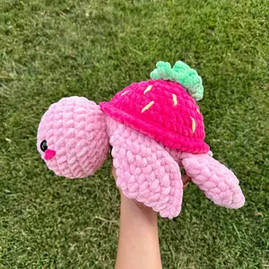 JUMBO crochet strawberry turtle
