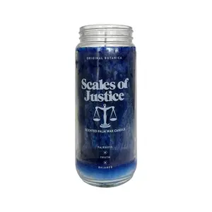Scales of Justice Intention Scented Clean Burning Palm Wax Candle for Court and Legal Matters