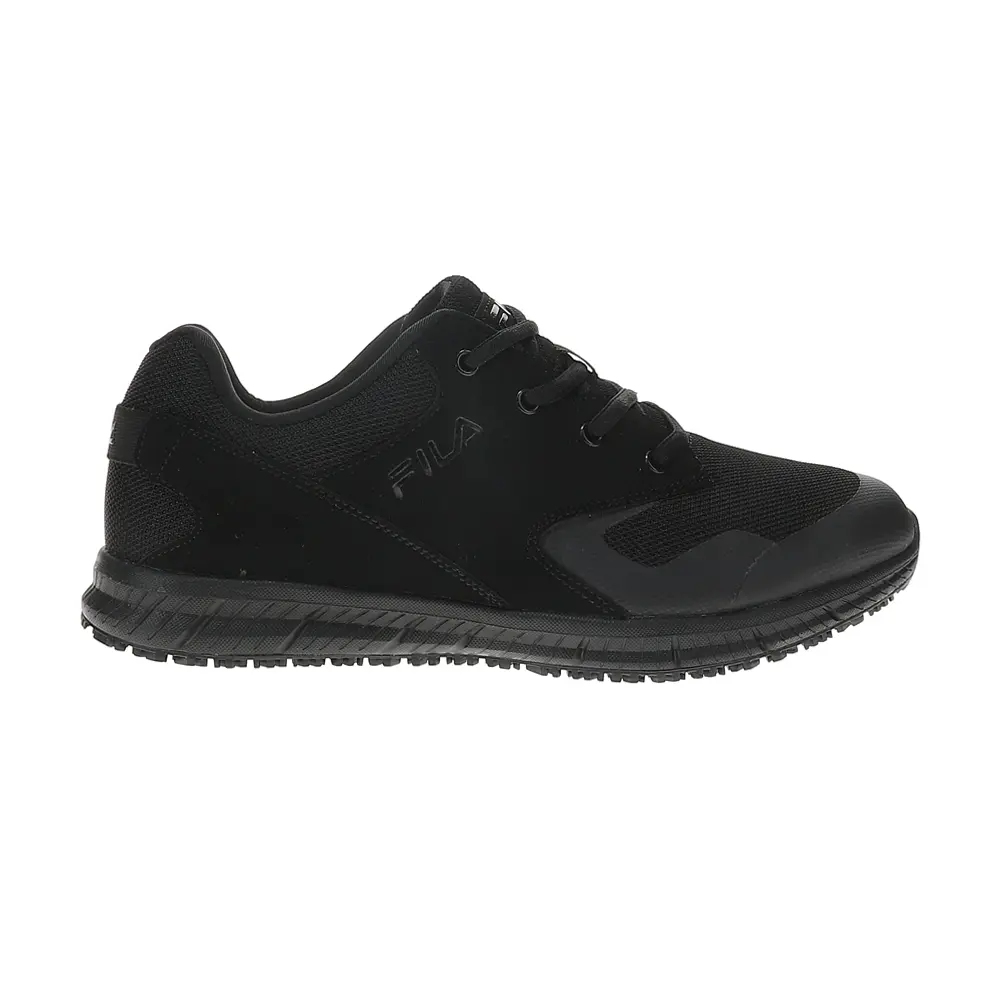 Fila Womens Memory Layers Evo Slip Resistant Soft Toe  Work/Duty - Black