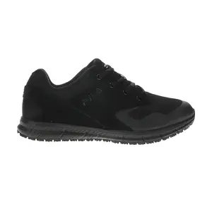 Fila Womens Memory Layers Evo Slip Resistant Soft Toe  Work/Duty - Black