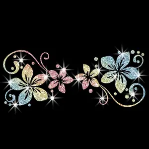 Shiny Four-Vine Flower Car Sticker, Self-Adhesive and Residue-Free, Easy to Install, Perfect Gift for Cars, Trucks, Laptops