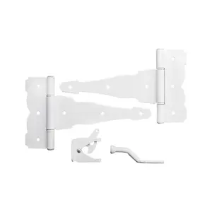 National Hardware 5002264 8 in. Decorative White Steel Gate Hardware Kit