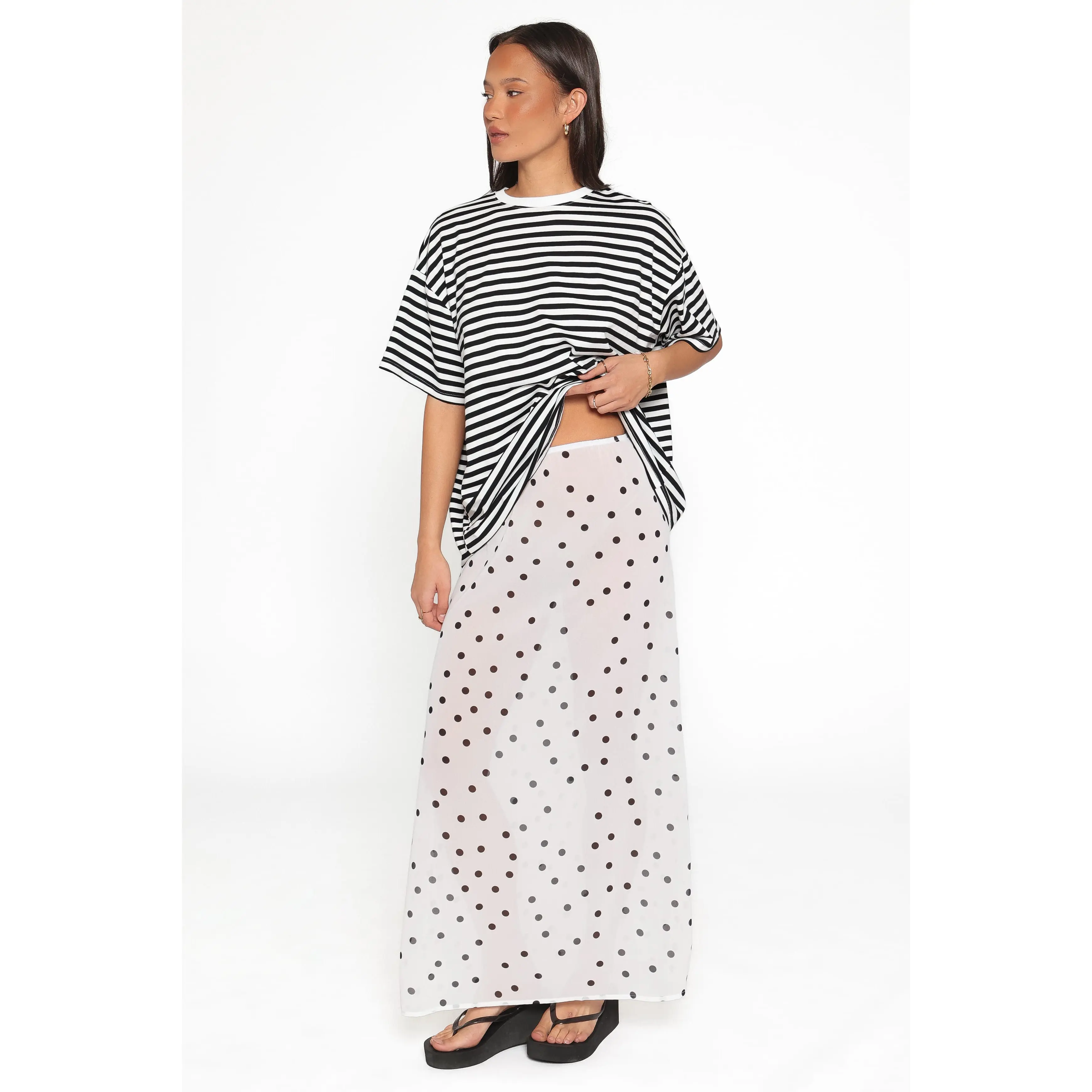 Tammi Skirt Set - White Black