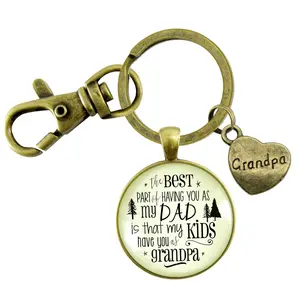 Grandpa Keychain Dad From Daughter Best Part Kids Have Gift From Grandchildren