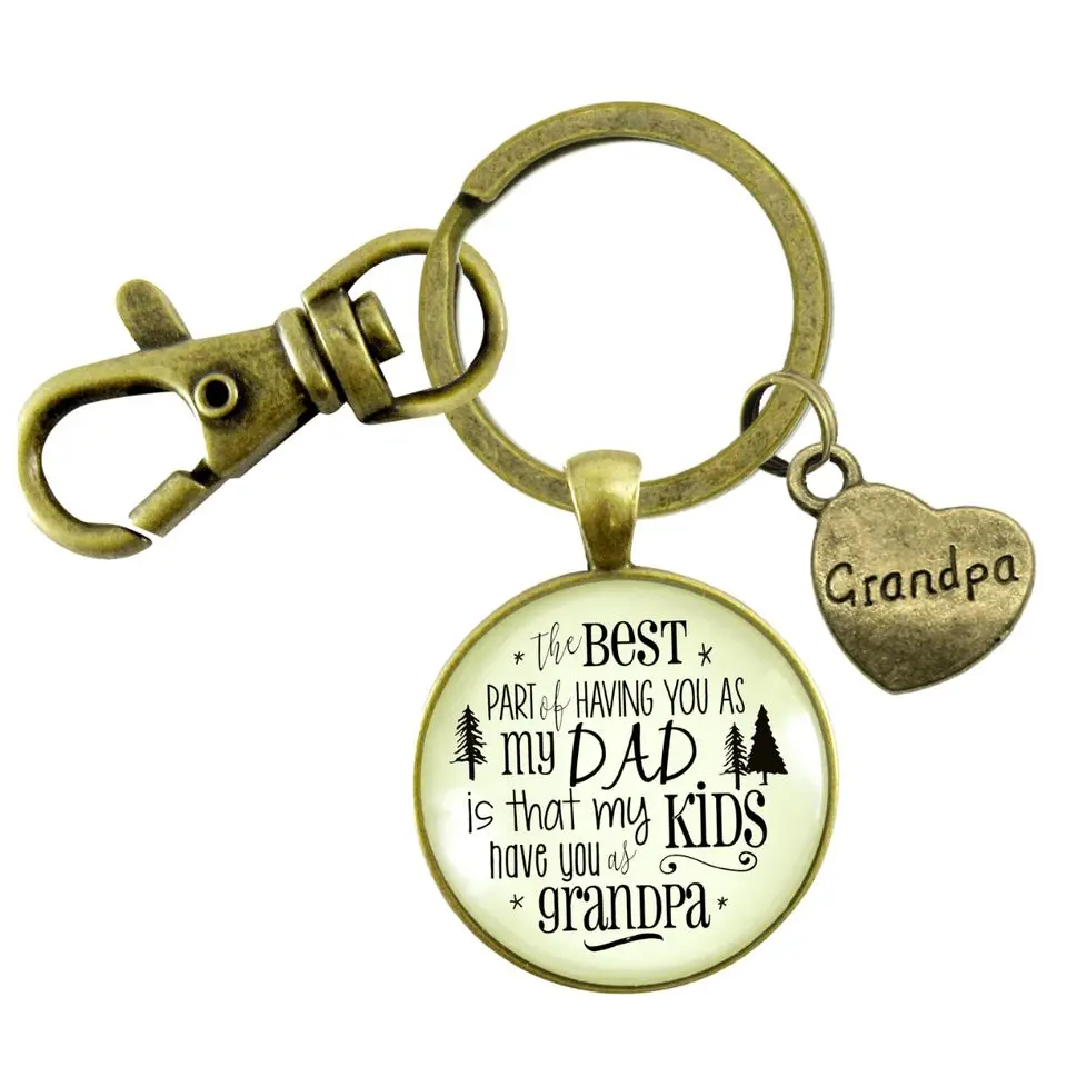 Grandpa Keychain Dad From Daughter Best Part Kids Have Gift From Grandchildren