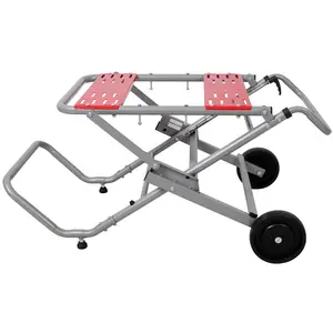Rolling Foldable Table Saw Stand, Heavy Duty Portable Universal Table Saw Base with 8" Wheels, Adjustable Height, 330Lbs Load Capacity for Woodworking Garage Workshop