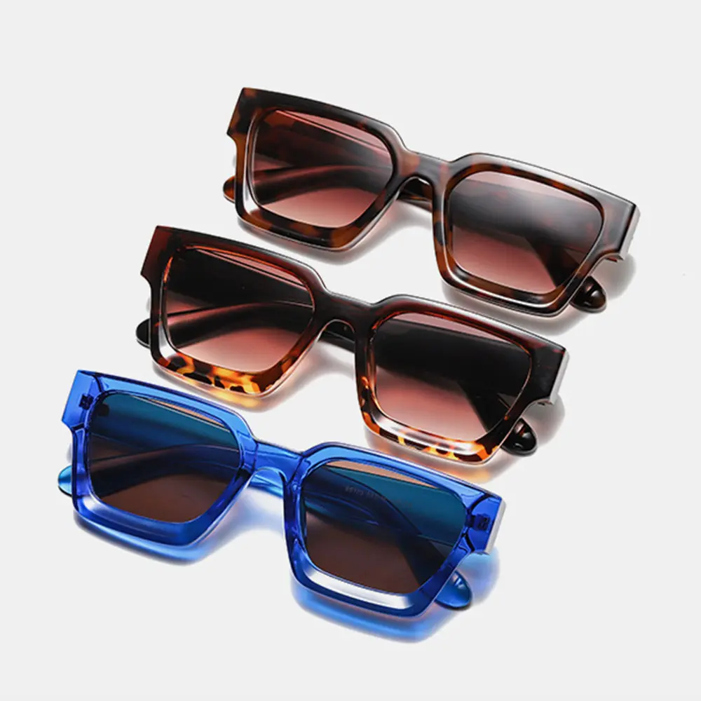 Men's 3-Pack/3pcs Luxury Polycarbonate Sunglasses - Plastic Frame, Full Rim, Stylish Black Square Unisex Festive & Party Accessories (Home & Party Supplies)