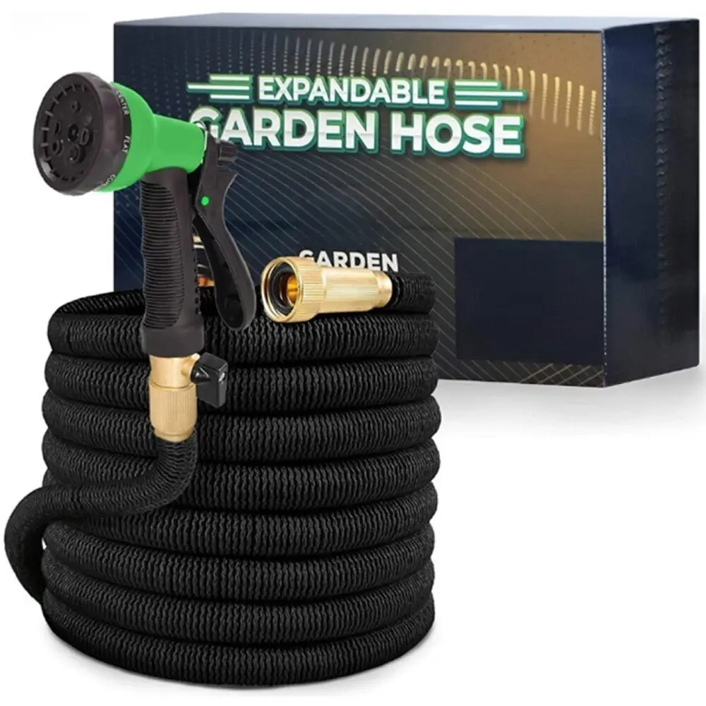 Garden Hose (50ft/75ft/100ft) - Non-Expanding Flexible Hose with 10-Function Nozzle, Lightweight, Kink-Free, Sturdy, Leak-Proof, Portable for Outdoor Yd, Car Wash Use