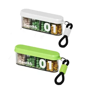 2PCS Portable Pill Organizer with 4 Compartments, Travel Pill Box with Secure Sealing, Anti-Mix Supplement Container, Wide Opening BPA-Free Pill Case