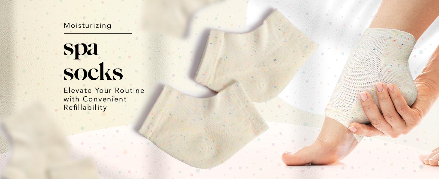 Kitsch Moisturizing Socks – Insulated Gel for Dry, Cracked Heels, Spa & Sleep Socks for Overnight Repair, Reusable Pair for Women & Men