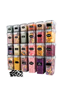 24pcs kitchen gadgets,Food storage containers with LIDS, candy tins with LIDS, kitchen pantry organization and storage, dry food tins for cereals, pasta, flour, sugar, food storage bottles, household kitchen items,storage containers