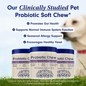 Seasonal Allergy & Gut Health Dog Probiotics 3 Packs – Vet-Verified Soft Chews with High-Quality Ingredients for Digestive Support