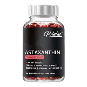 Pslalae Astaxanthin Softgel  Astaxanthin 12mg, 120 Softgels, 1 Month Supply,  Promotes Cardiovascular Health , Improves blood circulation and Immune Support, Non-GMO