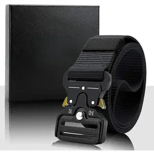 Tactical Belt For Men, Black Military Nylon Web With Quick Release Heavy Duty Buckle, Ideal For Work Tactical Accessories