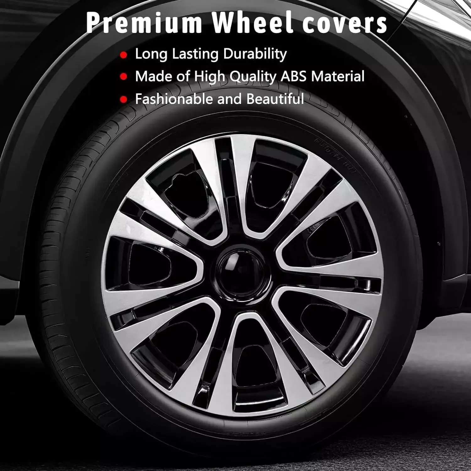 Set of 4 15" Wheel Hubcaps Full Set 15-Inch Tire & Steel Rims Cover Universal US