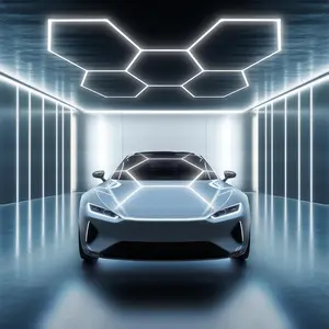Hexagon  Garage Lights, Ultra Bright 250W, 25000LM, ETL/FCC, Honeycomb Modern Ceiling Lighting System for  Detailing Garage, Workshop, Gym, Shop, Basement (25 Pack, 5 Grids - 6000K)