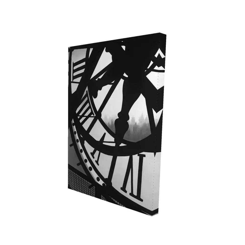 360 Stand Rectangle Ornate Traditional Wall Clock - 24X36" in., Classic Artistic Black & White Orsay Museum Artwork Printing, 360-Degree Rotatable Stand, Oversized Home Decor Gift, Decor Accessories