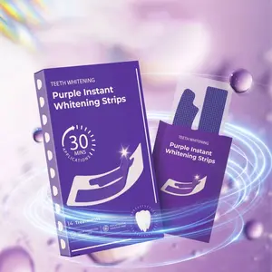 Purple Teeth Whitening Strips - 28 Whitening Sessions - Safe for Enamel - Non Sensitive Teeth Whitening,Technology Safe for Enamel Non Sensitive Teeth Whitening Neutralizes Yellow Teeth