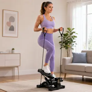Portable armless mini stepper, home indoor full-body exercise stepper, adjustable pedals, built-in data recording fitness stepper