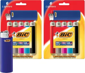 BIC Classic Lighters, Pocket Style, Lighter for Candles, Assorted Colors (Packaging May Vary), 12 Count Pack of Lighters Bic Corporation