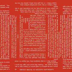 Painter's Palette - per yard - Janet Wecker Frisch- Riley Blake Designs - RED Painter's Watercolor Text- Text on RED C8942