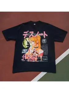 Death Note Anime Misa Amane Street Wear Short Sleeve T-shirt Anime Clothing Summer Men's Top Loose Comfortable T-shirt Men's Pattern T-shirt Top Soft Skin friendly Men and Women Suitable for All Seasons Couple Style