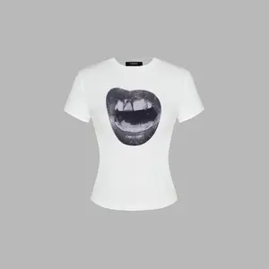 Cider [size 2-10] Round Neckline Mouth Graphic Short Sleeve Tee SummerWins Dealsforyou