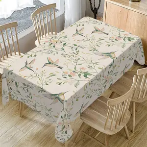 Rectangular Tablecloth, Vintage Watercolor Floral Pattern, Indoor Outdoor Use, Kitchen, Wedding, Party, Picnic, Beach Camping