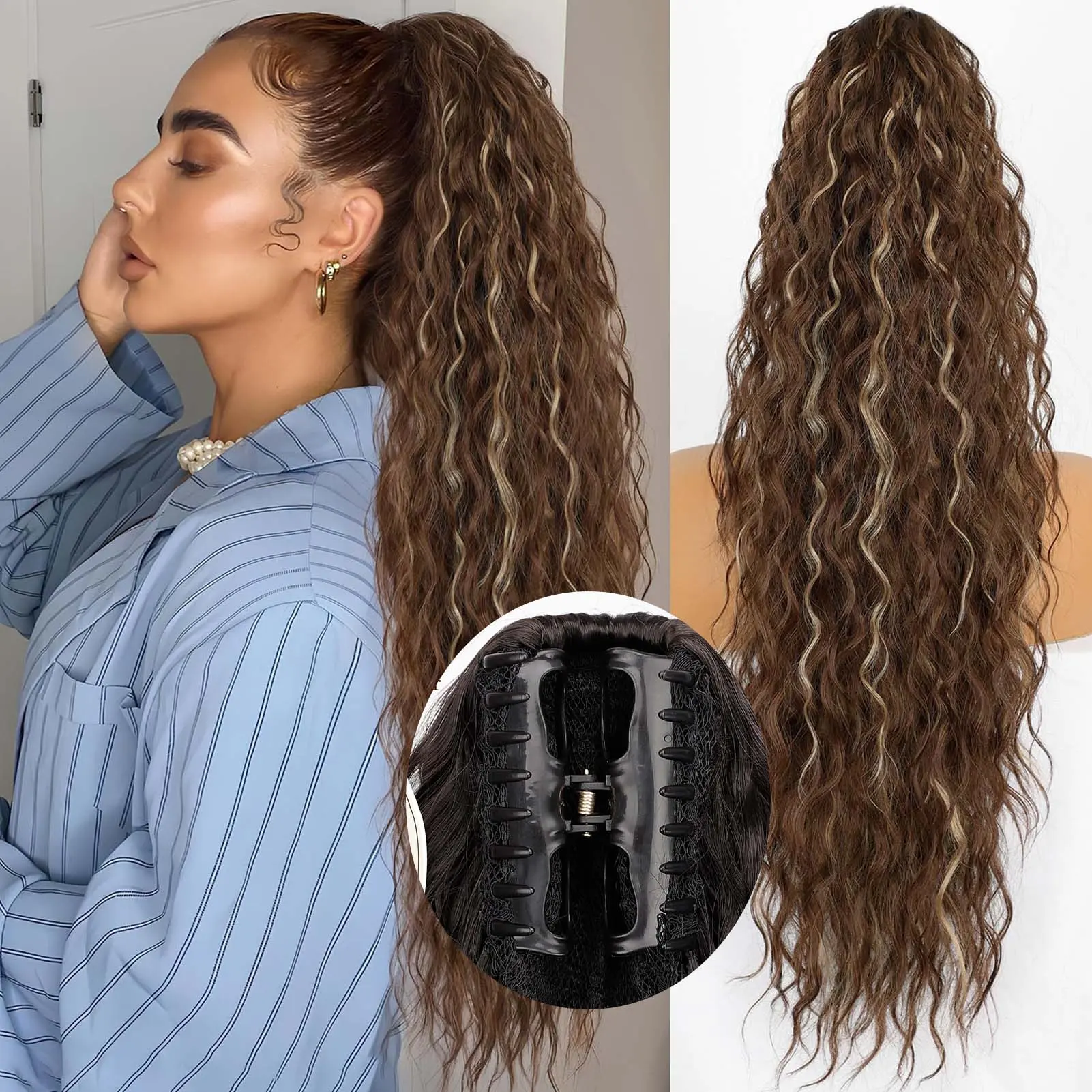 Claw Clip 30inch Light Brown with Blonde