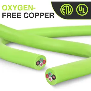 Nilight 15FT 50A 250V Heavy-Duty Generator Extension Cord, 6/3+8/1 Gauge Pure-Copper Wires, ETL Listed, 4-Prong 14-50P SS2-50R&CS6364, for RV Camper Outdoor Use, Bright Green