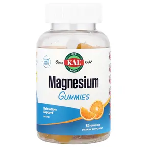 KAL Magnesium Gummies, Orange ,  60 Gummies