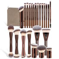 23pcs Makeup Brushes + Velvet Bag - Brown