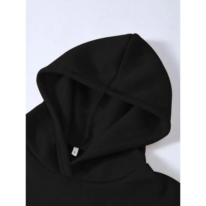 Women's Letter Print Drop Shoulder Hoodie, Fashion Casual Long Sleeve Hooded Sweatshirt for Daily Holiday Outdoor Wear, Ladies Clothes for All Seasons Women's Letter Print Drop Shoulder Hoodie, Fashion Casual Long Sleeve Hooded Sweatshirt for Daily Holiday Outdoor Wear, Ladies Clothes for All Seasons