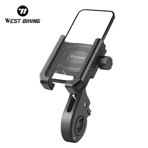 WEST BIKING Cycling Phone Holder 360 Rotation Adjustable Durable Fixing Mount Bicycle Accessories Shock Absorption Stable Shooting Bike Phone Holder