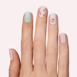 DASHING DIVA So Very Victorian Gel Nail Strips with Traditional Feminine Florals High-Shine Finish