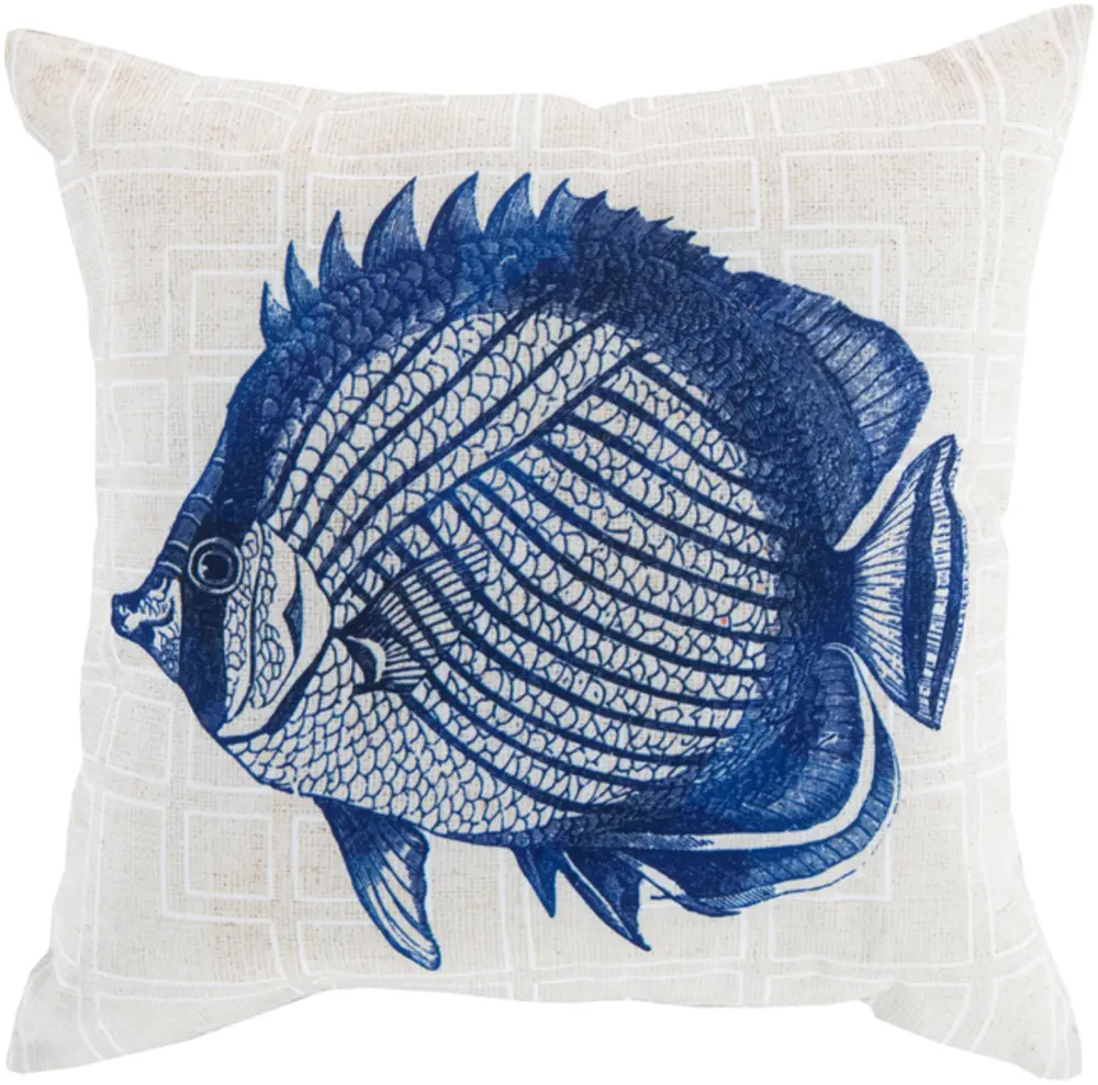 Livabliss RG149-2626 Rain Bass Fish Graphic Standard Throw Pillow, Purple, 26x26x5 in - Large, Bass Fish Graphic Standard Pillows