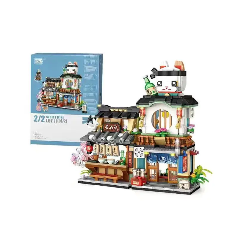 Japanese Restaurant Building Blocks Set, 789pcs/set Creative Building A House DIY Building Blocks Toy for Home Desktop Decoration, Fidget Toys