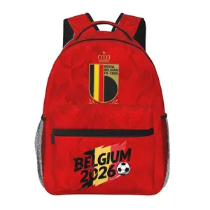 Casual Soccer2026 Outdoor Backpack 2026 World Football Laptop Daypack Funny Cartoon Belgium Team Travel Backpack for Men Women Birthdays, Parties & Gift Giving